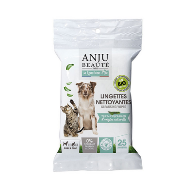 ANJU BEAUTE BIO, valomosios servetėlės šunims ir katėms