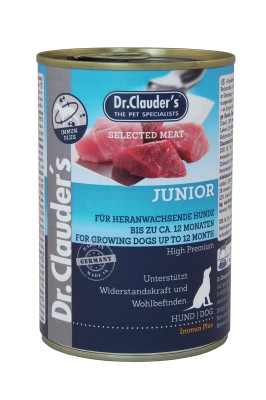 DR. CLAUDER'S JUNIOR subalansuotas drėgnas maistas jaunų šunų imuninei sistemai 400g