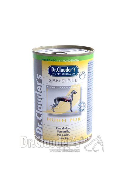 DR. CLAUDER'S SENSIBLE drėgnas maistas suaugusiems alergiškiems šunims su vištiena 400g