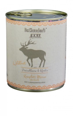 DR. CLAUDER'S BARF Complete mėsos ir daržovių konservai šunims su žvėriena 800g