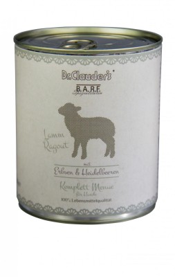 DR. CLAUDER'S BARF mėsos ir daržovių konservai šunims su ėriena 800g