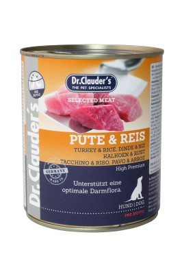 DR. CLAUDER'S drėgnas maistas šunims su kalakutiena, ryžiais ir prebiotikais 800g