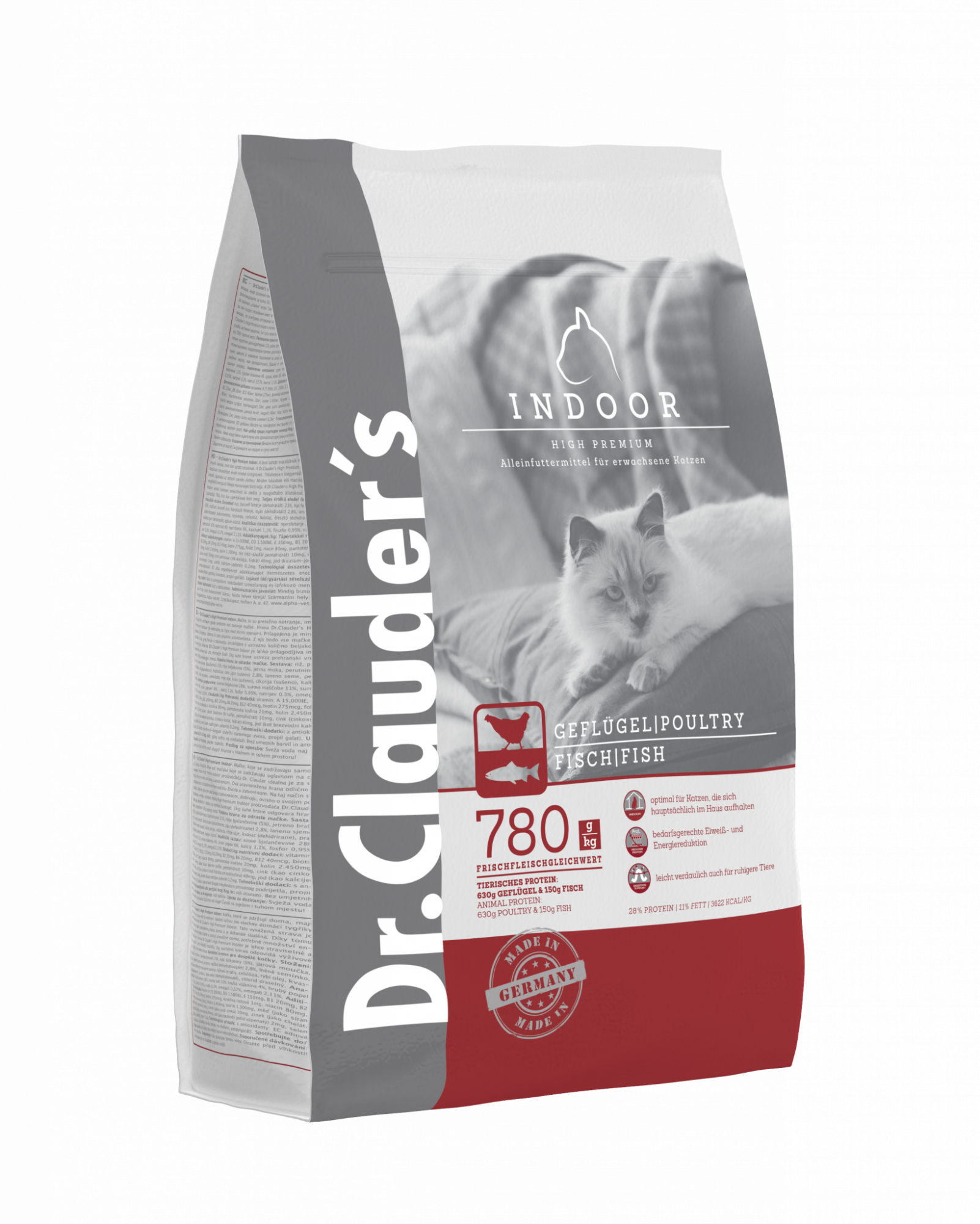 DR. CLAUDER`S INDOOR subalansuotas sausas maistas suaugusioms ramesnio būdo katėms 4 kg