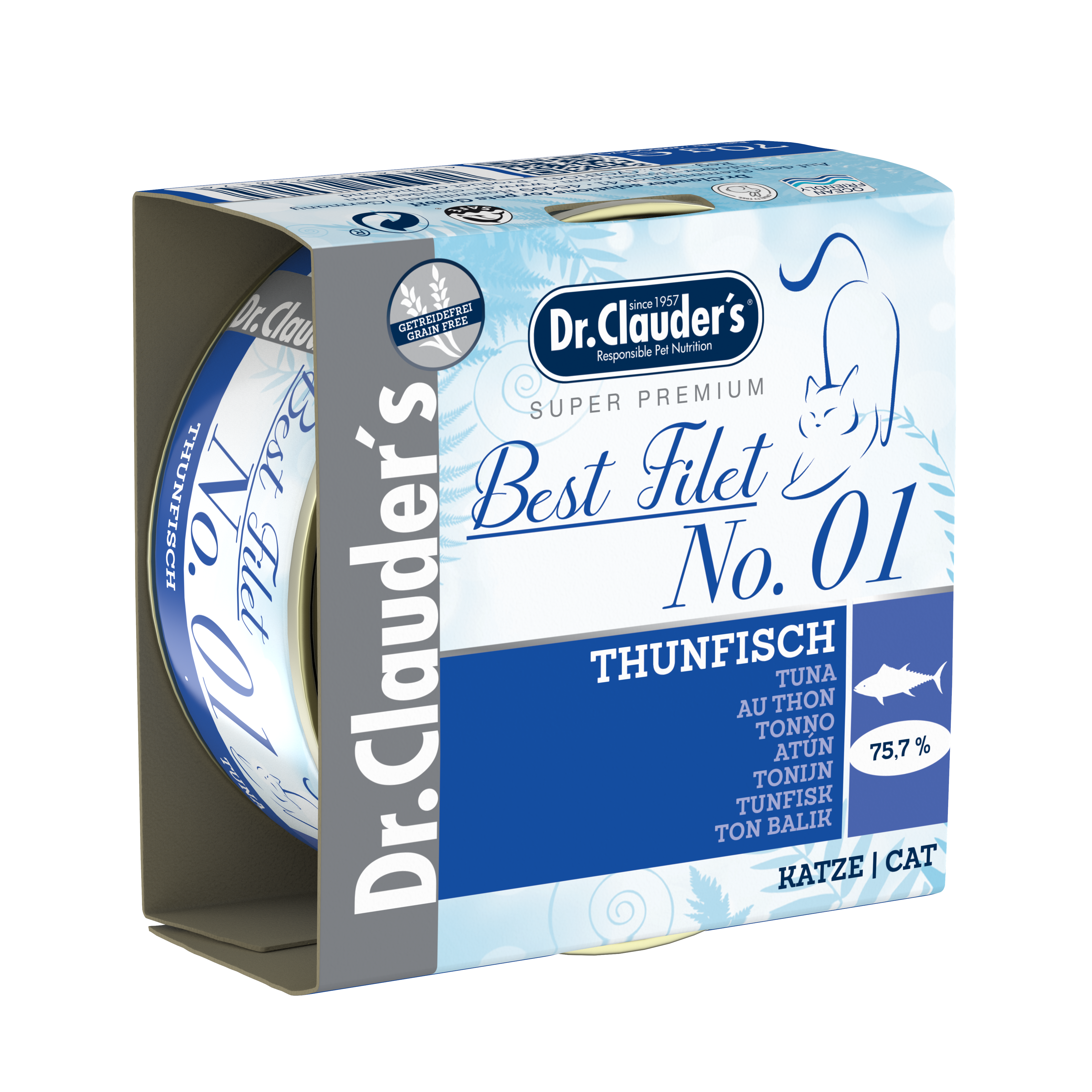 Dr. Clauder's Best Filet drėgnas maistas katėms su tunu 70g