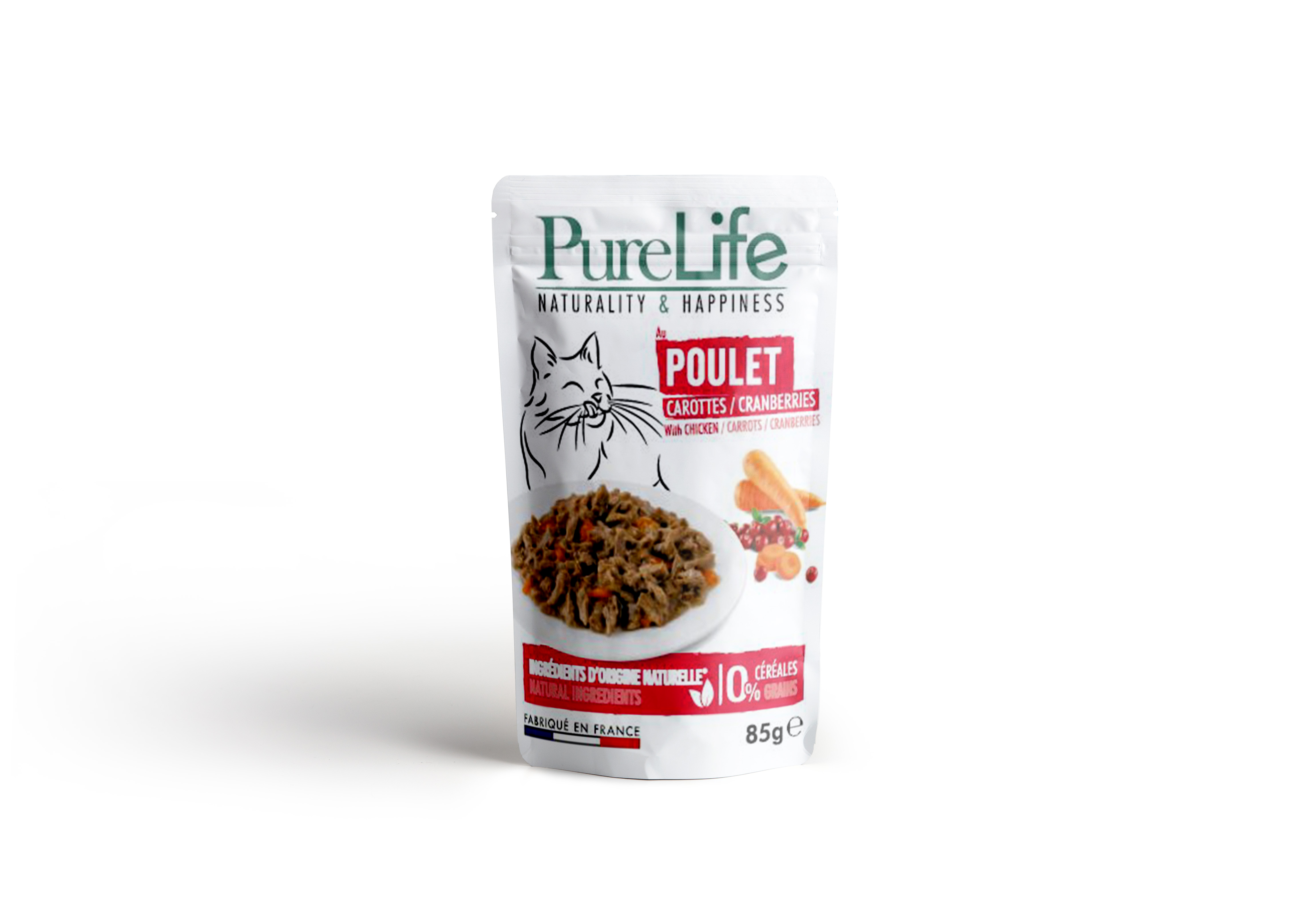 Pure Life drėgnas maistas katėms su vištiena 85g