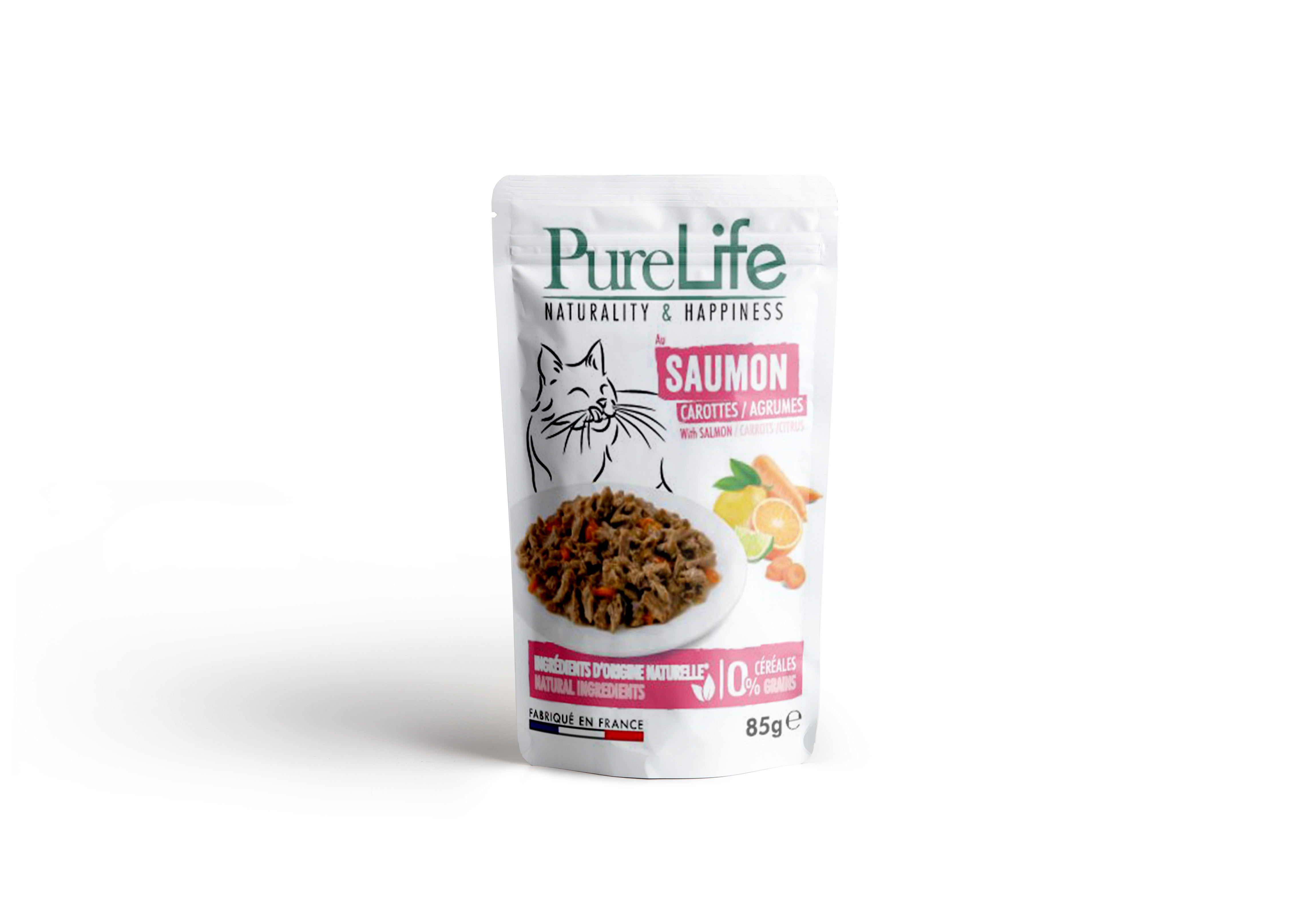 Pure Life drėgnas maistas katėms su lašiša 85g