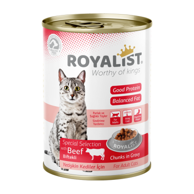ROYALIST ADULT BEEF CHUNKS, konservai su jautiena katėms, 400g