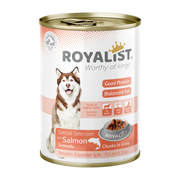 ROYALIST ADULT SALMON CHUNKS, konservai su lašiša šunims, 400g