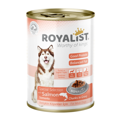 ROYALIST ADULT SALMON CHUNKS, konservai su lašiša šunims, 400g