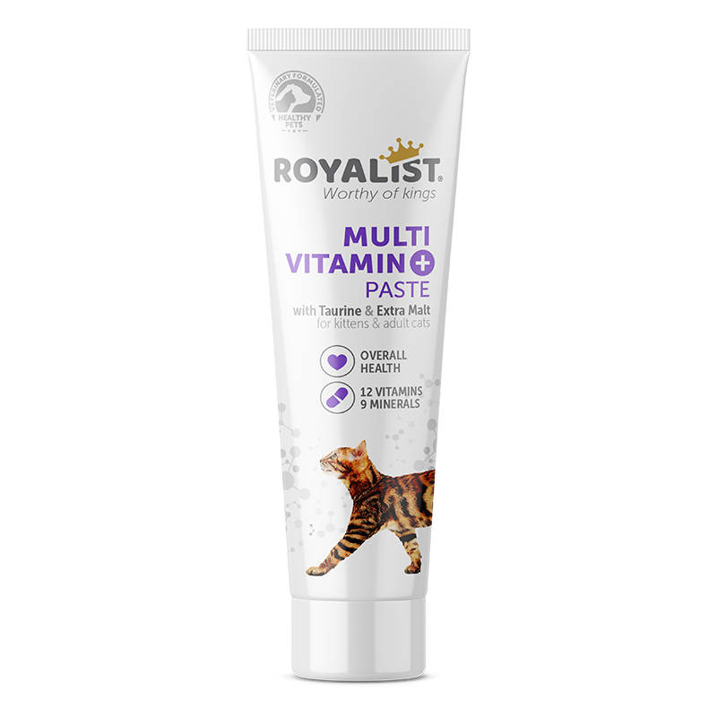 ROYALIST MULTI VITAMIN PASTE, pašaro papildas katėms ir kačiukams su taurinu ir salyklu, 100g