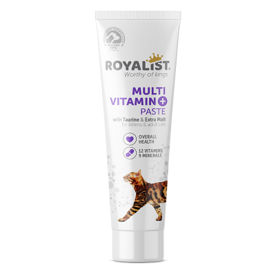 ROYALIST MULTI VITAMIN PASTE, pašaro papildas katėms ir kačiukams su taurinu ir salyklu, 100g
