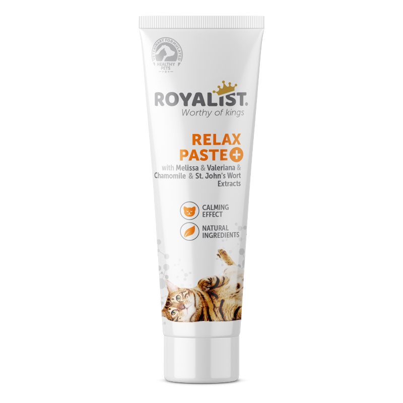ROYALIST CAT RELAX PASTE, pašaro papildas katėms nerimui ir stresui mažinti, 100 g