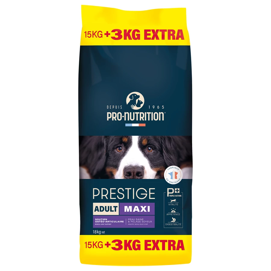 PRESTIGE ADULT MAXI, subalansuotas super premium pašaras didelių veislių šunims, 18kg