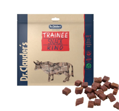 DR. CLAUDER’S TRAINEE SNACK, jautienos skanėstai kubeliais šunims ir katėms 80-500g