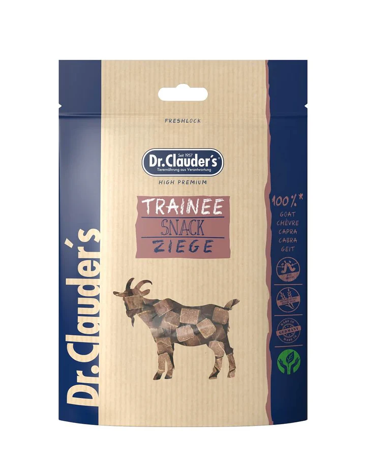 Dr.Clauder's Trainee Snack Goat skanėstas gabaliukais su ožkiena šunims ir katėms 80 g