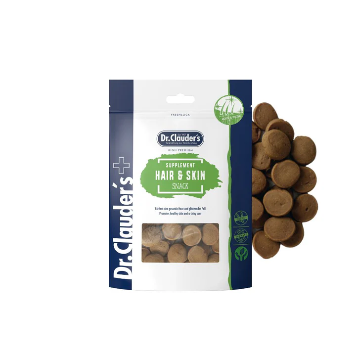 Dr.Clauder's Supplement Snack Hair & Skin maisto papildas kailiui ir odai šunims ir katėms 150g