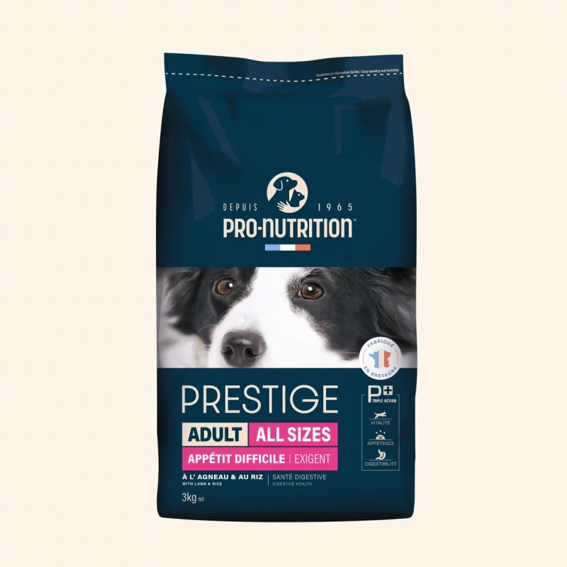 Pro-Nutrition Prestige adult all sizes exigent sausas maistas suaugusiems visų veislių šunims 3kg