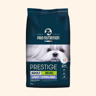 Pro-Nutrition Prestige Light Mini sausas maistas suaugusiems sterilizuotiems mažų veislių šunims 3 kg