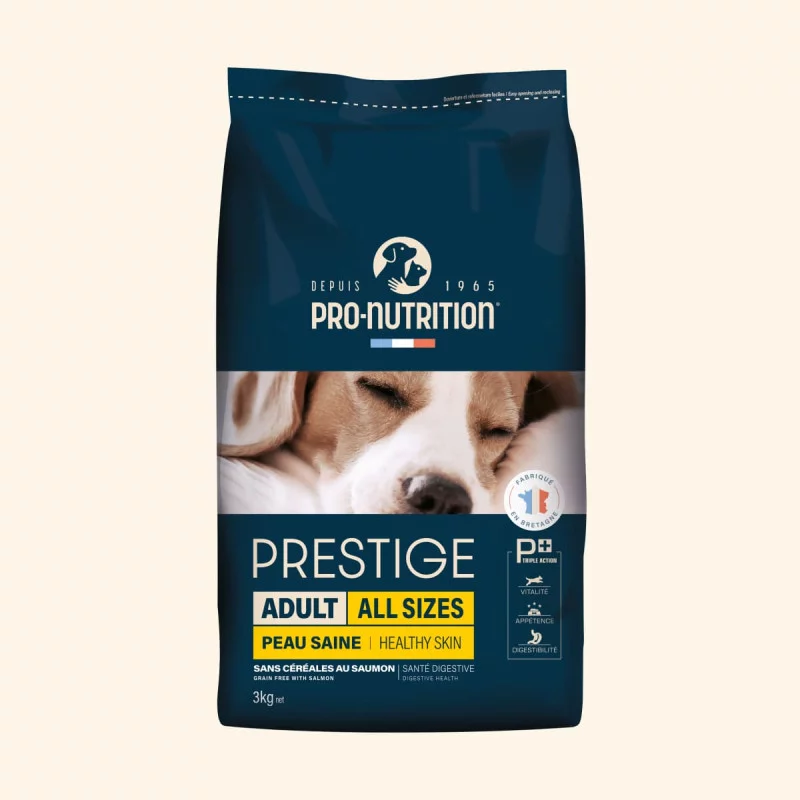 Pro-Nutrition Prestige adult all sizes healthy skin sausas maistas suaugusiems visų veislių šunims 3-12 kg