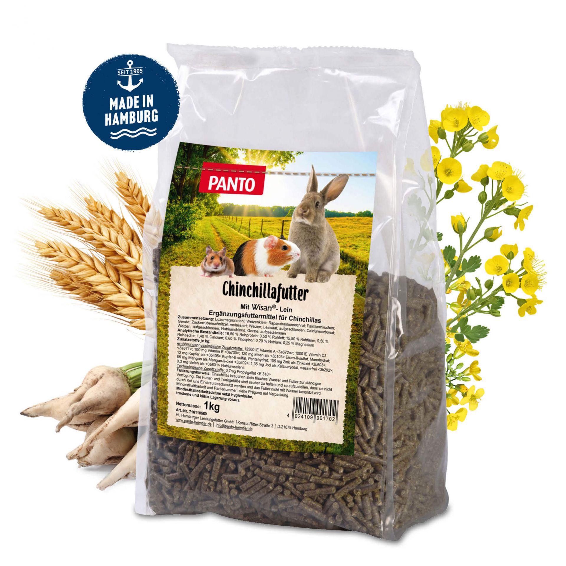 PANTO Chinchillafutter maistas šinšiloms 1 kg