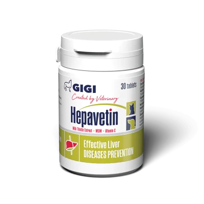 GIGI Hepavetin papildas šunims ir katėms kepenų funkcijai palaikyti  30 tab.