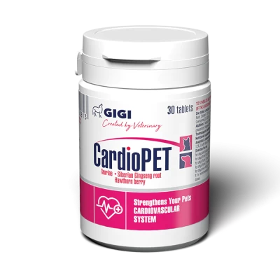 GIGI CardioPET  papildas šunims ir katėms širdies ir kraujagyslių sistemai palaikyti 30 tab.