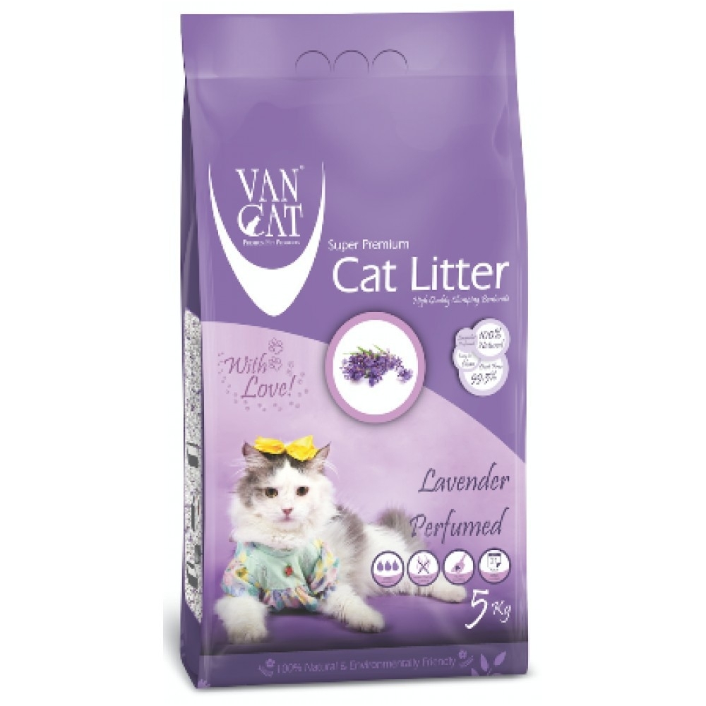 VAN CAT Super Premium kraikas katėms, levandų kvapo 5kg