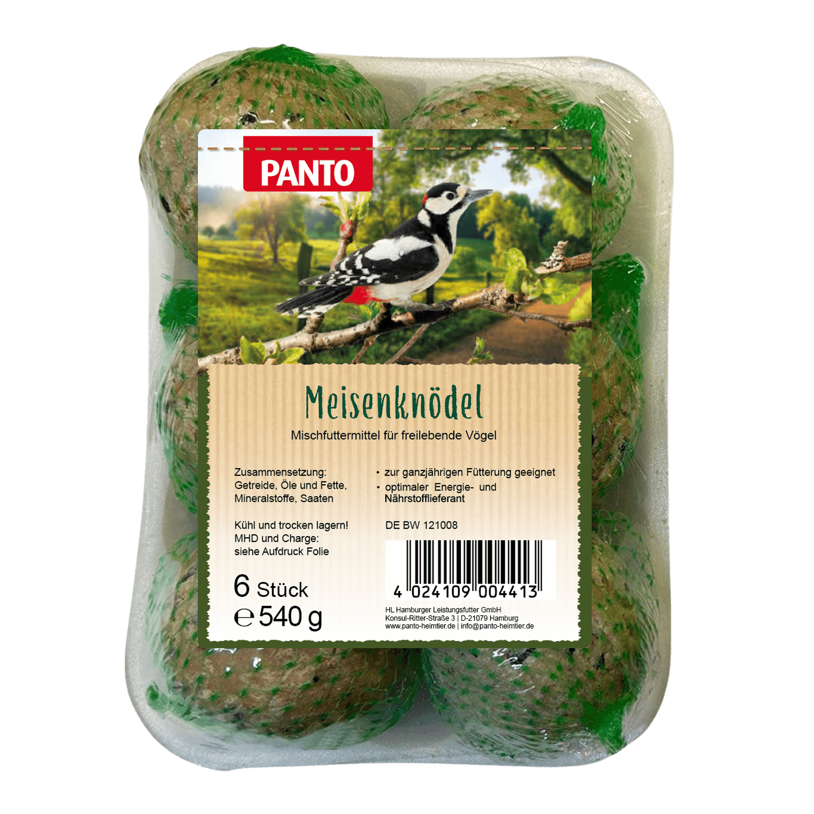 PANTO Meisenknödel vabzdžių ir vaisių kamuoliukai paukščiams 540 g