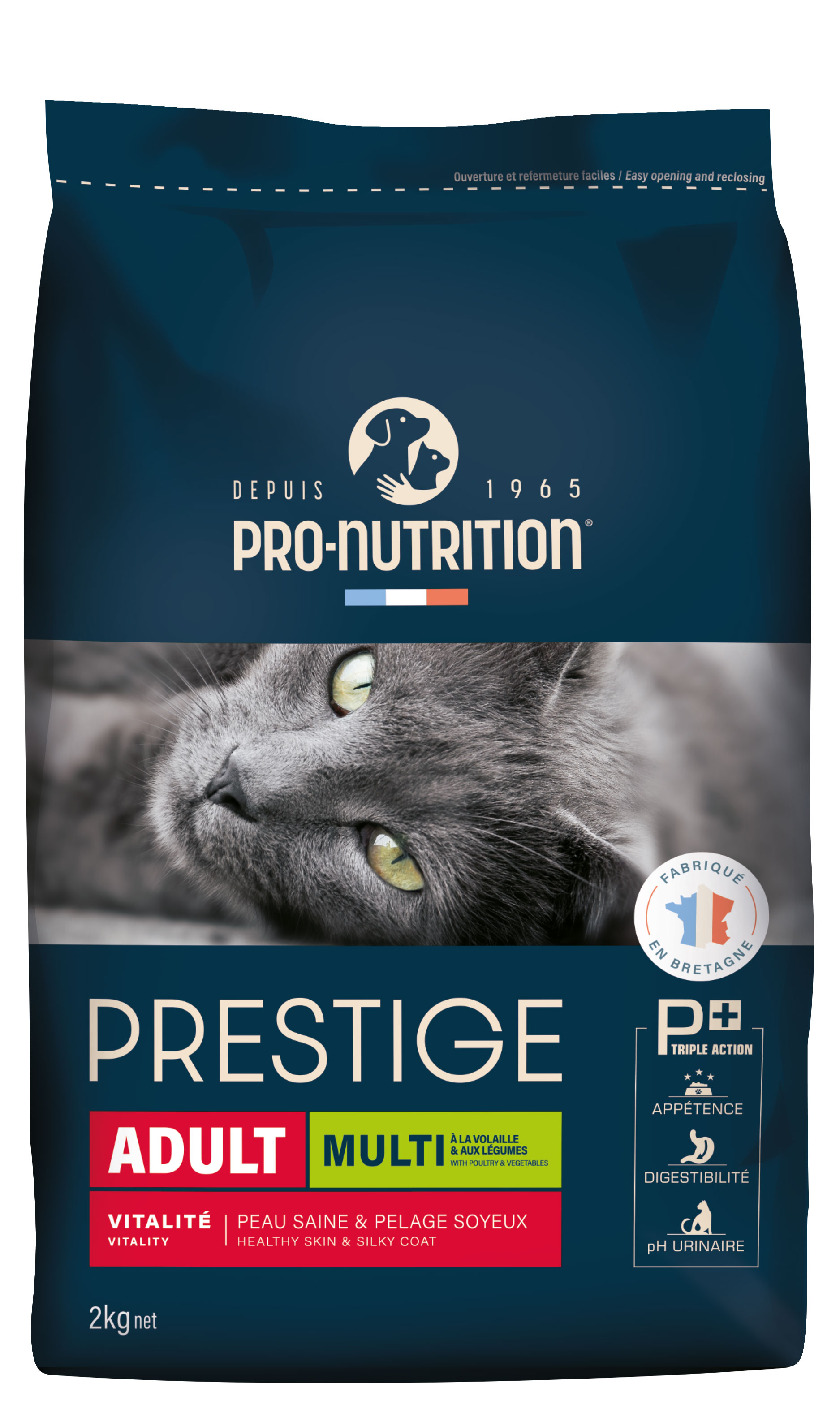 PRO-NUTRITION ADULT MULTI, visavertis super premium sausas maistas su vištiena ir daržovėmis katėms 2 kg