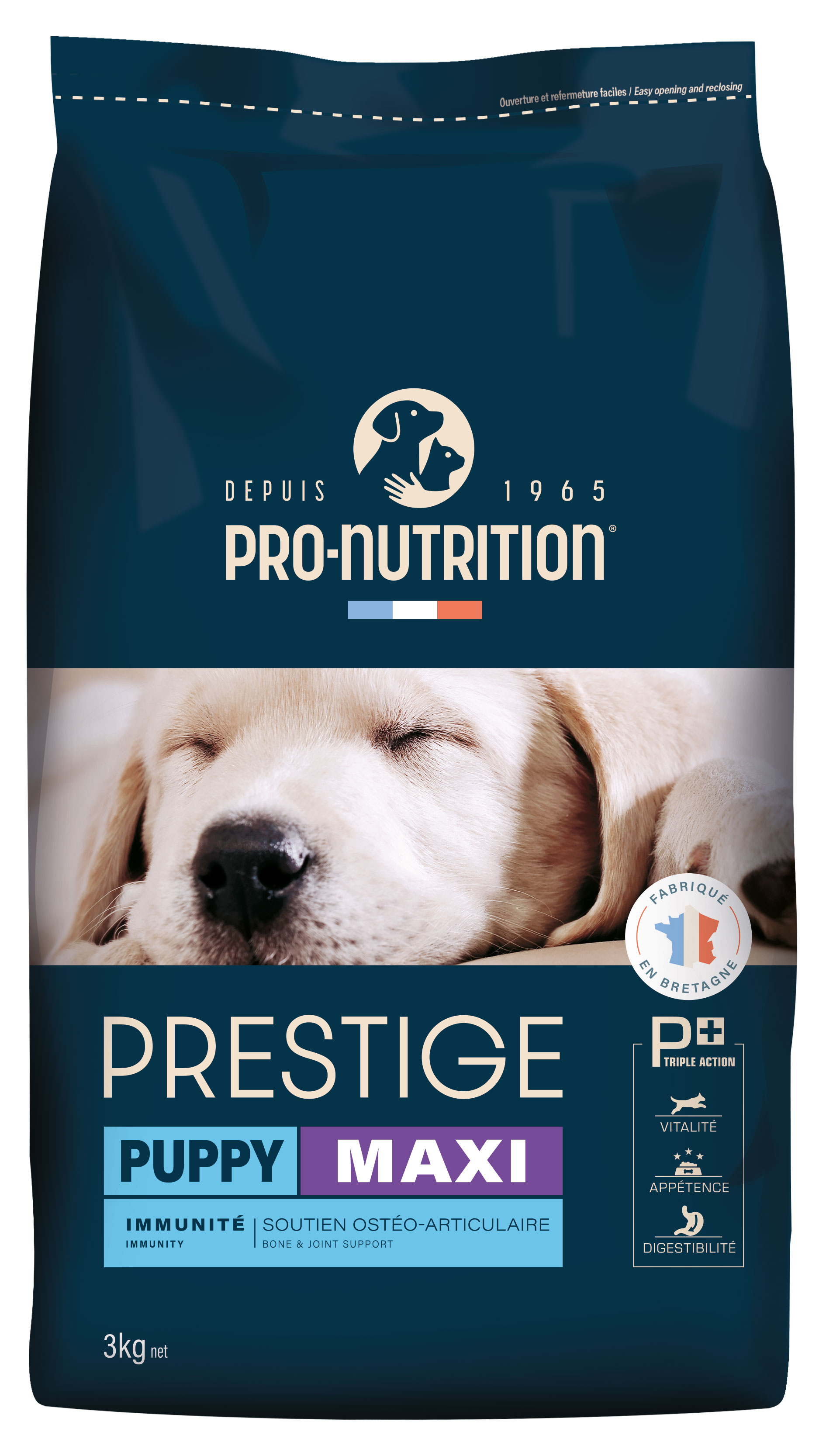 Pro-Nutrition Prestige puppy maxi sausas maistas didelių veislių jauniems šuniukams 3 kg Pro-Nutrition Prestige puppy maxi sausas maistas didelių veislių jauniems šuniukams 3 kg