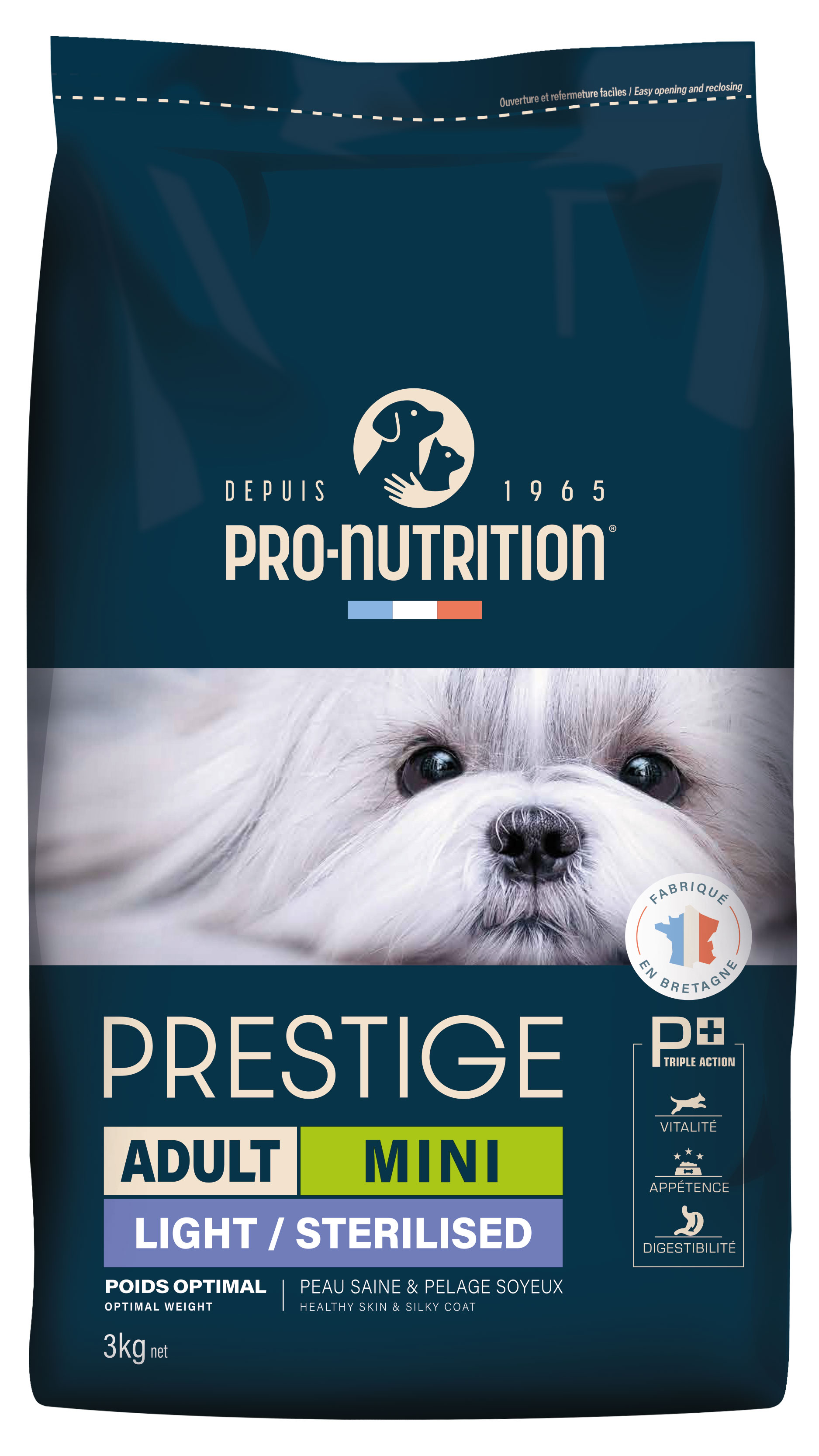 Pro-Nutrition Prestige Light Mini sausas maistas suaugusiems sterilizuotiems mažų veislių šunims 3 kg Pro-Nutrition Prestige Light Mini sausas maistas suaugusiems sterilizuotiems mažų veislių šunims 3 kg