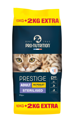 Pro-Nutrition Prestige sterilised adult chicken  sausas maistas sterilizuotoms katėms su vištiena 10kg
