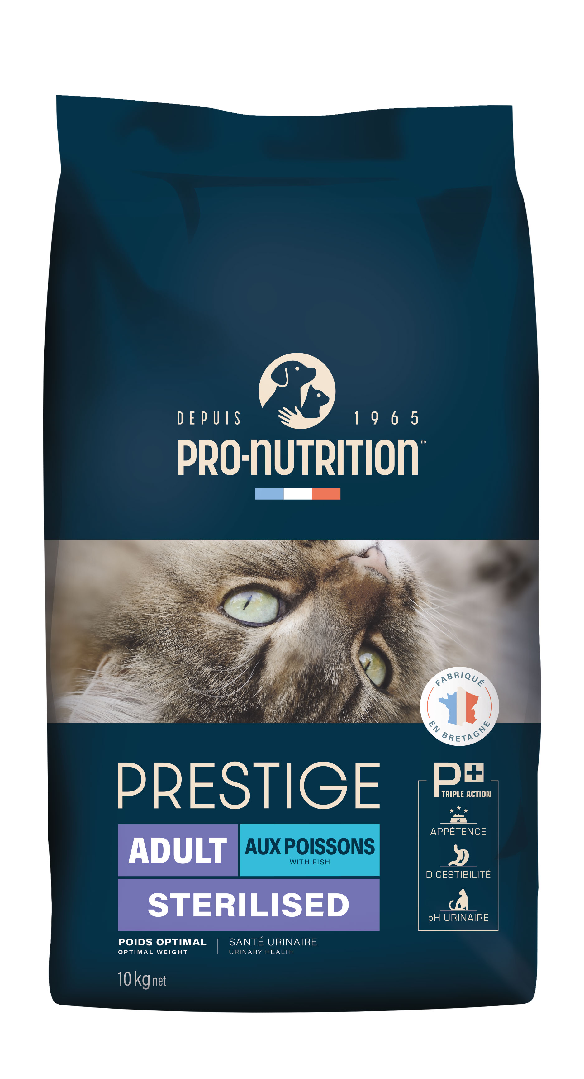 Pro-Nutrition Prestige Sterilised adult fish sausas maistas steilizuotoms katėms su žuvimi 2-10 kg Pro-Nutrition Prestige Sterilised adult fish sausas maistas steilizuotoms katėms su žuvimi 2-10 kg