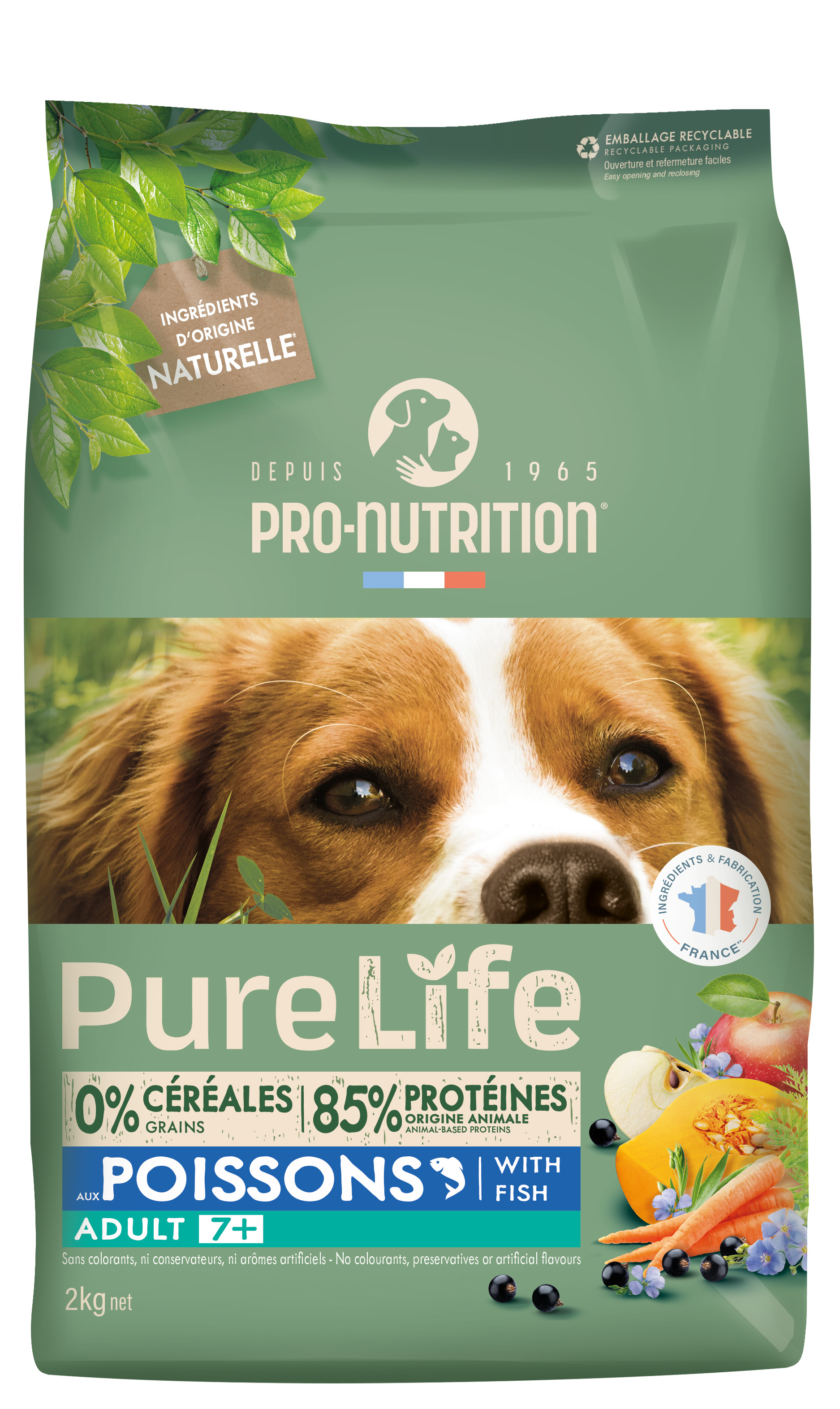 PRO-NUTRITION Pure life Adult 7+ sausas maistas suaugusiems vyresniems nei 7 metai šunims 2 kg PRO-NUTRITION Pure life Adult 7+ sausas maistas suaugusiems vyresniems nei 7 metai šunims 2 kg