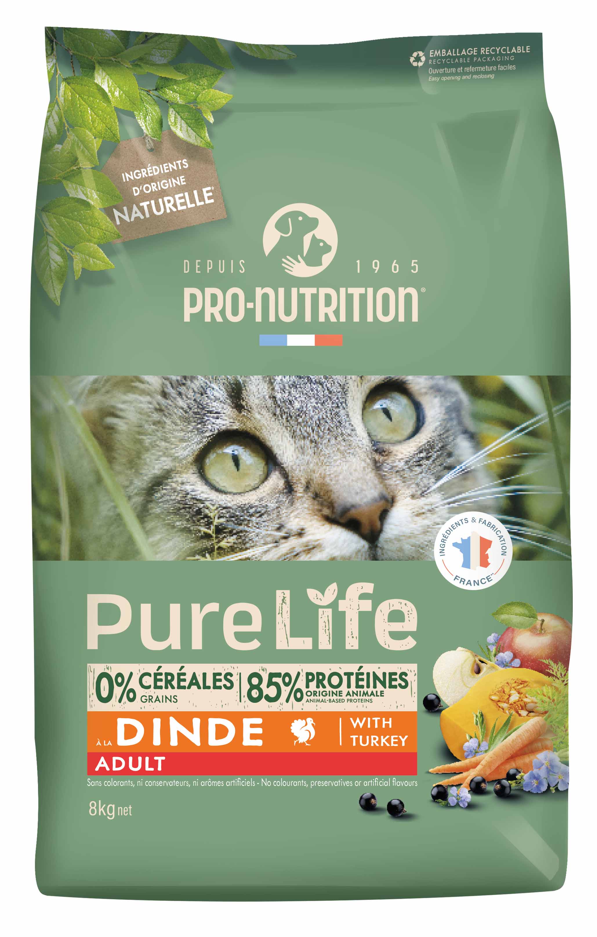 PRO-NUTRITION Pure Life Adult cat turkey sausas maistas suaugusioms katėms su kalakutiena 2-8 kg PRO-NUTRITION Pure Life Adult cat turkey sausas maistas suaugusioms katėms su kalakutiena 2-8 kg