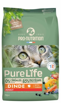 PRO-NUTRITION Pure Life Adult cat turkey sausas maistas suaugusioms katėms su kalakutiena 2-8 kg