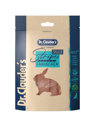 DR.CLAUDER'S vytintos plačios juostelės su triušiena šunims 80g